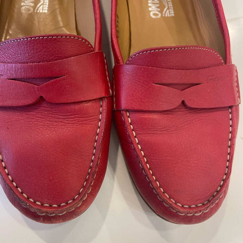 Salvatore Ferragamo Red Loafers - Picture 2 of 8